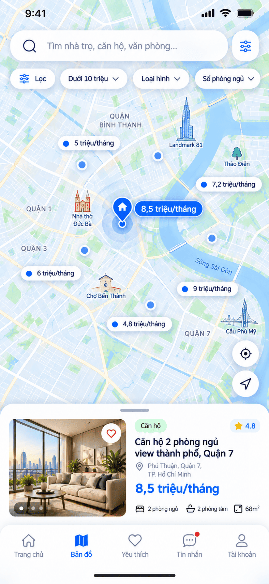 App cho thuê Nhà trọ / Văn phòng / Chung cư